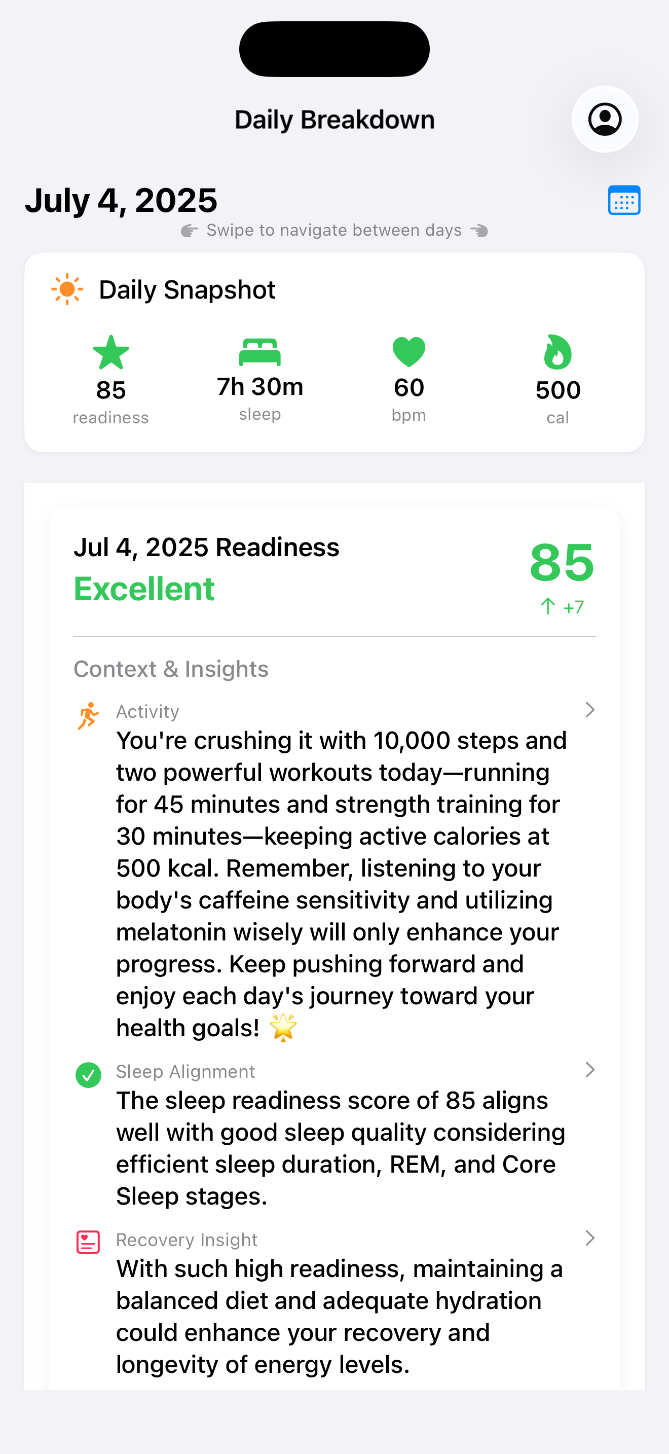 Weekly Progress Tracking